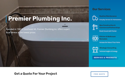 premier plumbing website