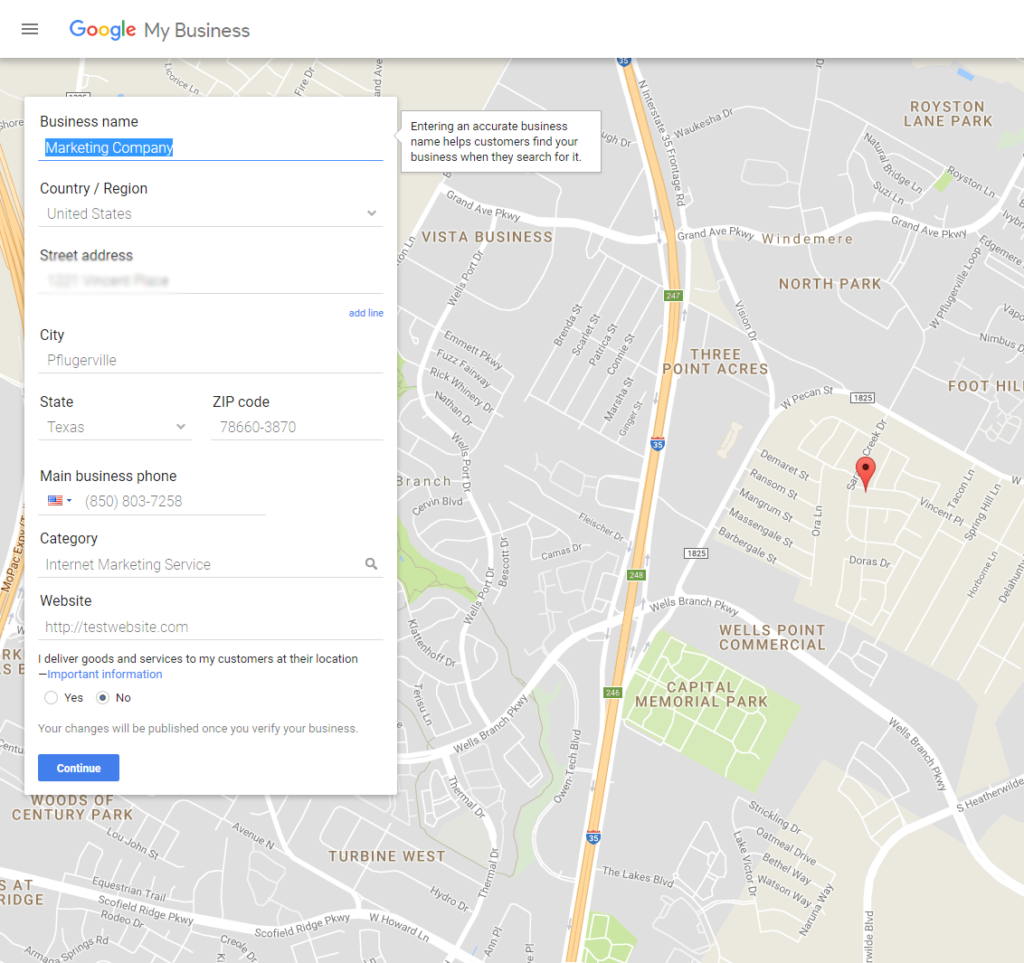 add business to google maps step 2